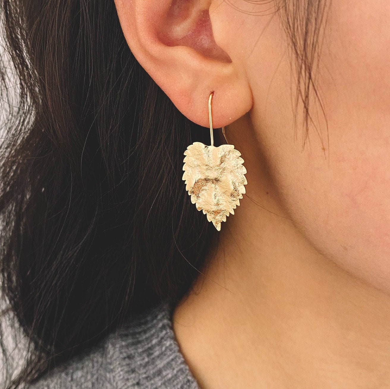 4pcs Gold/ Silver Tone Leaf Ear Hooks, Simple Earwires Earring Components (GB-3323-A)